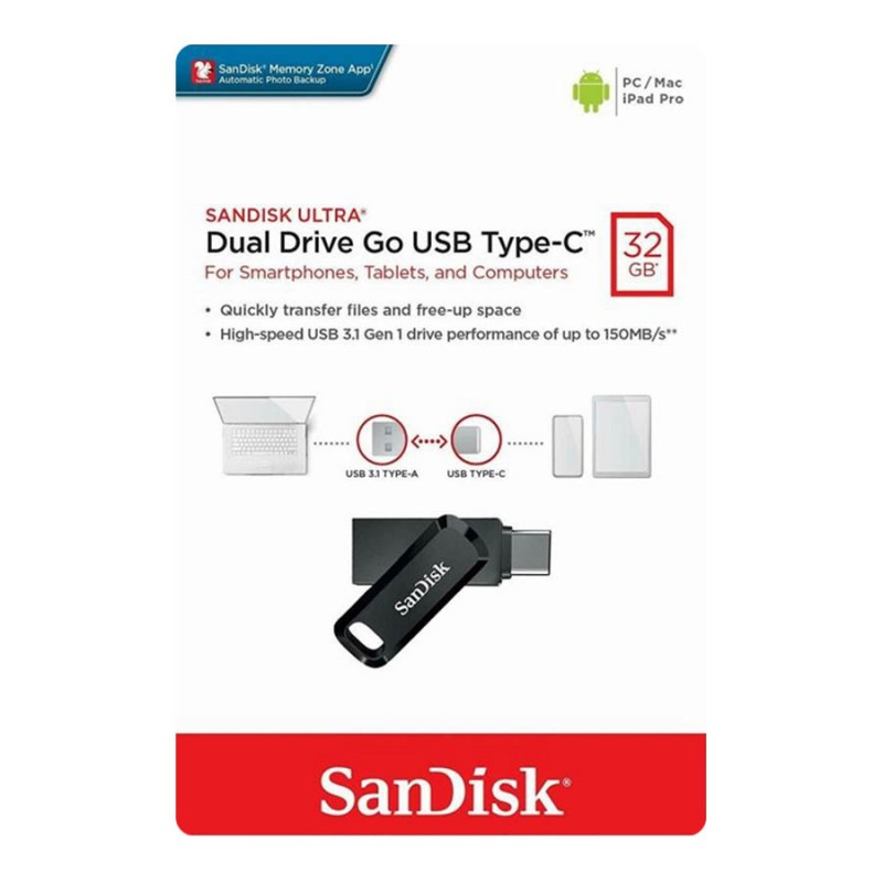 فلش مموری سن دیسک Sandisk Dual Drive Go USB Type-C 32Gb فلش مموری سن دیسک Sandisk Dual Drive Go USB Type-C 32Gb
